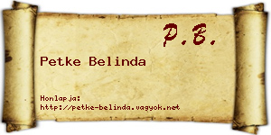 Petke Belinda névjegykártya